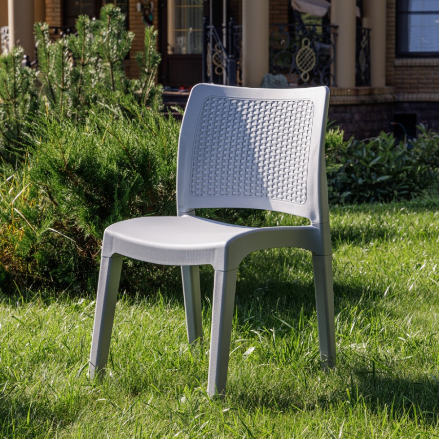 Обеденный комплект July L Royal Family из пластика, цвет светло-серый фото 6