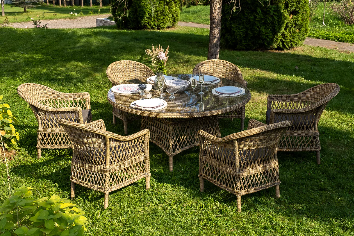 Обеденная Эспрессо–150 S 4SIS группа плетеная, цвет соломенный фото 3