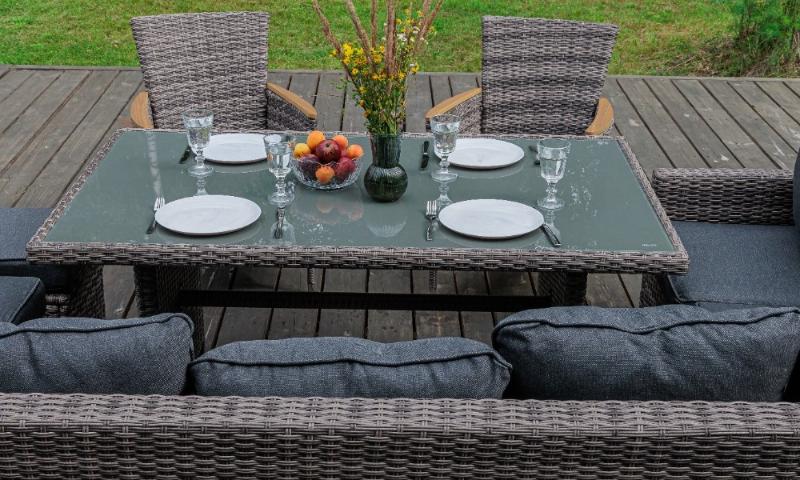 Угловой комплект Zorro Wood Double Royal Family из искусственного ротанга, цвет серый фото 6