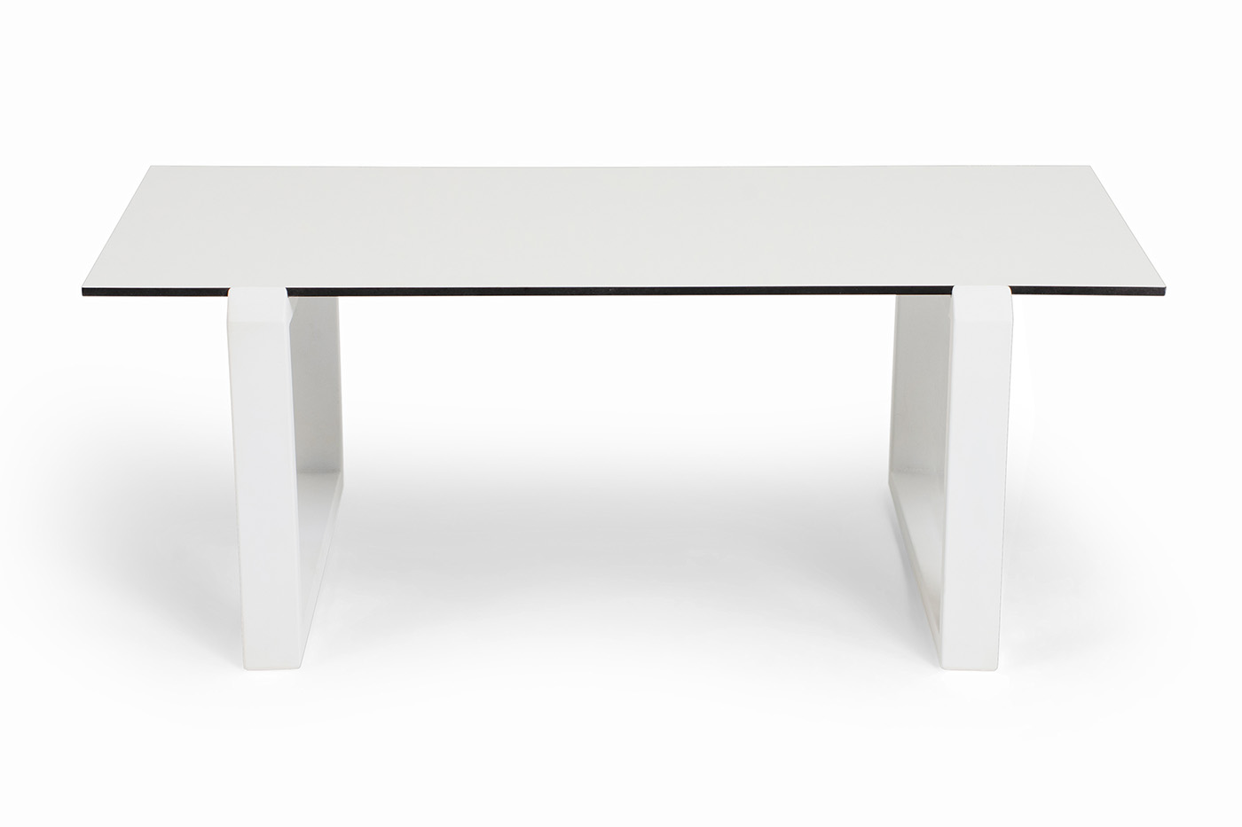 Варадеро журнальный стол из HPL 110х60 H43, каркас алюминий белый муар, цвет столешницы молочный фото 2