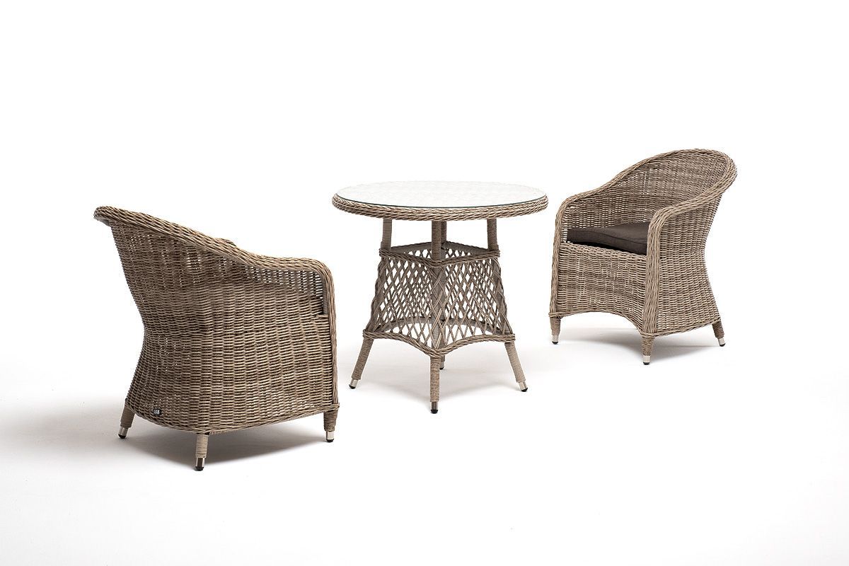 Обеденная группа Эспрессо–80 R 4SIS из искусственного ротанга, цвет бежевый фото 3