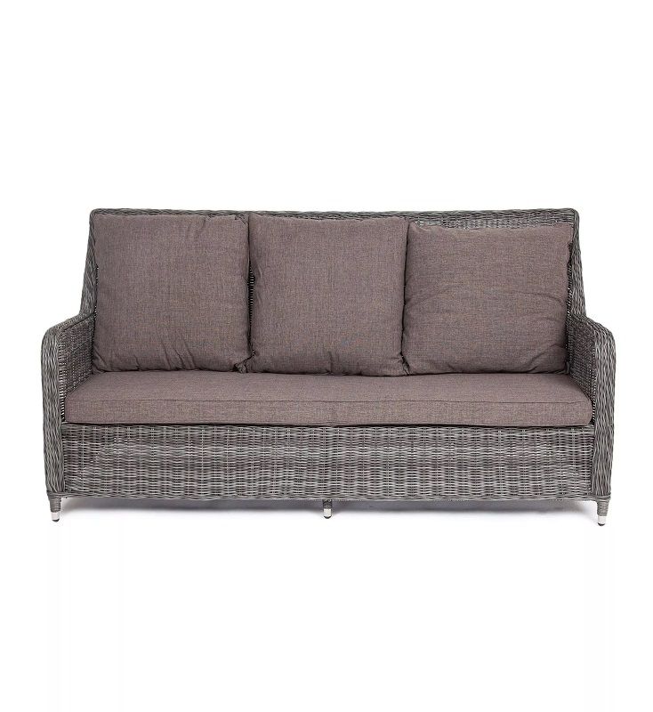 Диван трехместный Гляссе 4SIS из искусственного ротанга, цвет графит фото 3