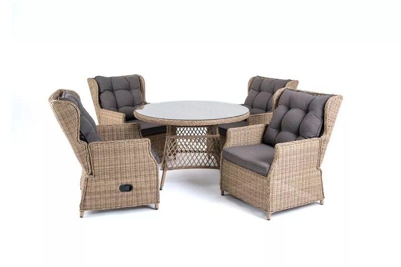 Обеденная группа Лацио 4SIS из искусственного ротанга, цвет соломенный фото 1