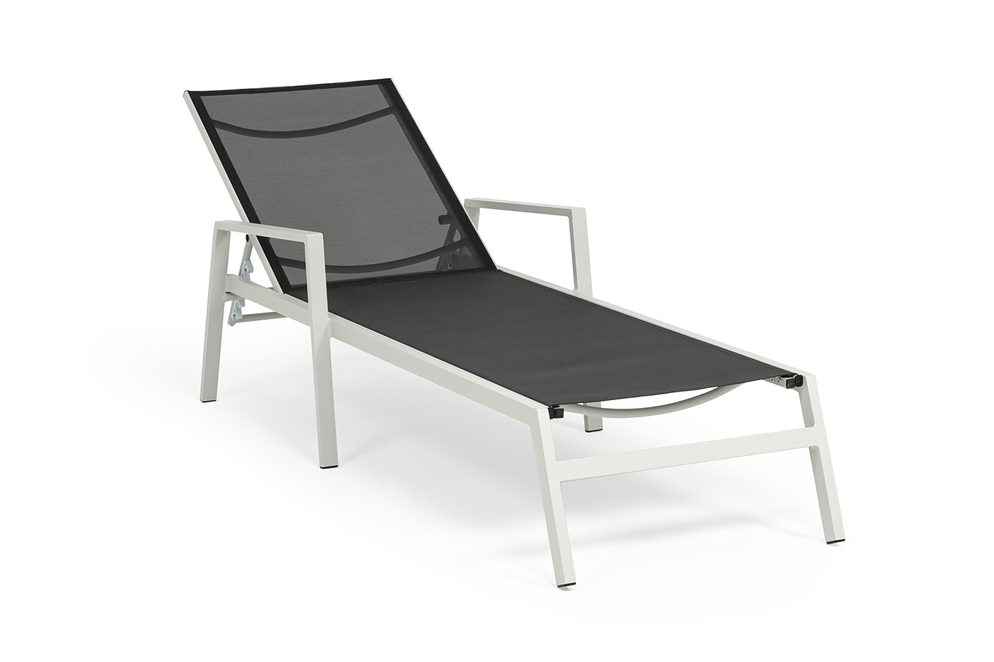 Парма шезлонг, каркас алюминий светло-серый (RAL7035) муар, ткань текстилен темно-серая фото 4