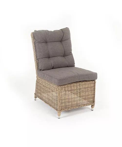 Центральный модуль дивана Бергамо 4SIS из искусственного ротанга, цвет соломенный фото 3