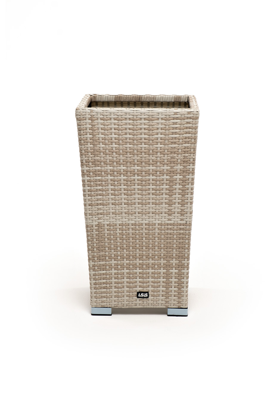 Капучино кашпо для цветов плетеное из искусственного ротанга, цвет бежевый фото 2