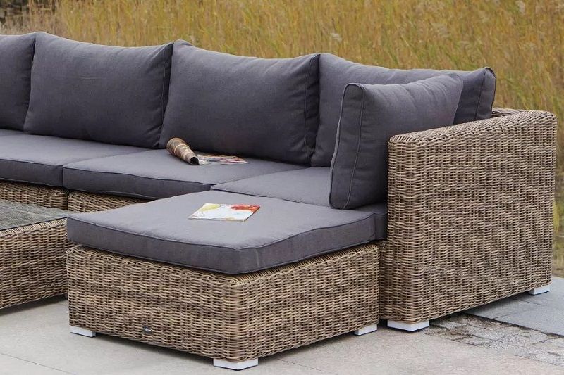 Лаунж-зона трансформирующаяся Лунго 4SIS из искусственного ротанга, цвет соломенный фото 6