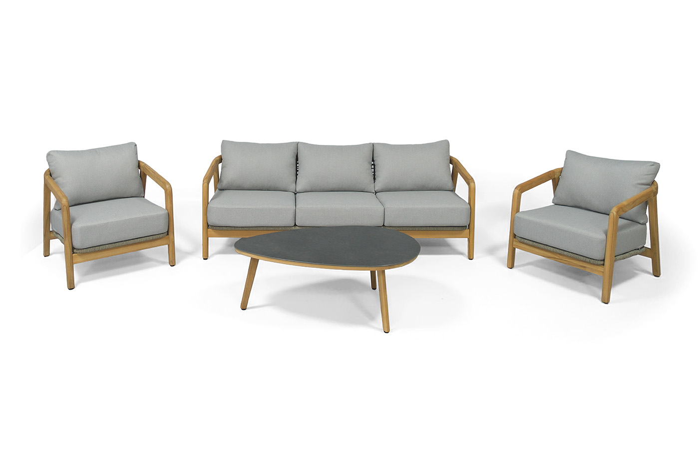 Лейпциг лаунж-зона из тика на 5 персон, цвет серый фото 1