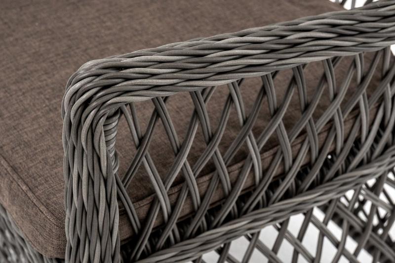Обеденная группа Эспрессо-80 L 4SIS из искусственного ротанга, цвет графит фото 4