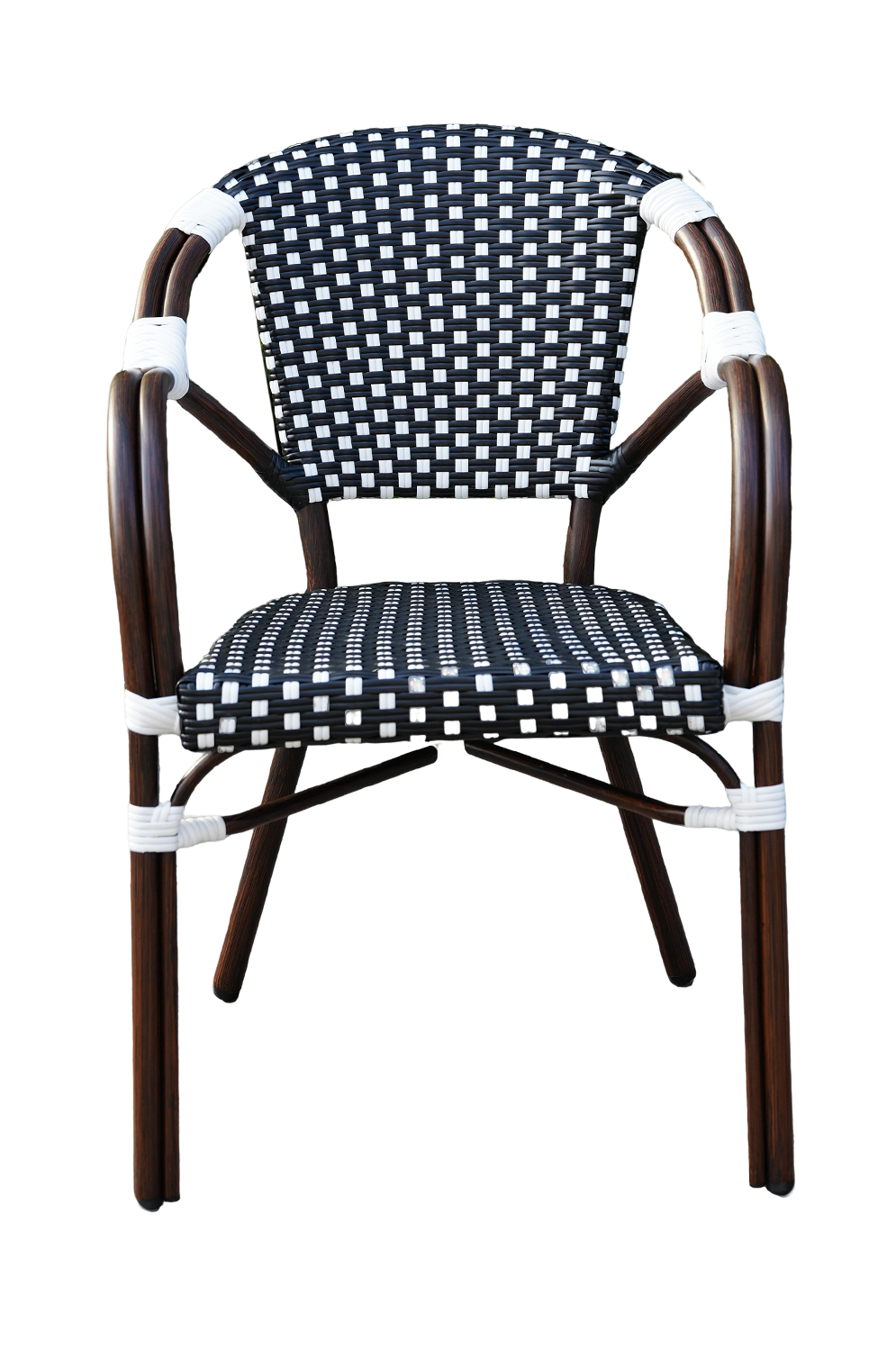 Кабри обеденная группа плетеная на 4 персоны, цвет черно-белый фото 5