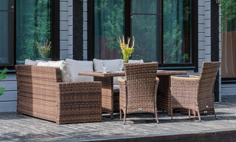 Угловой комплект Zorro Wood Double Royal Family из искусственного ротанга, цвет коричневый фото 3