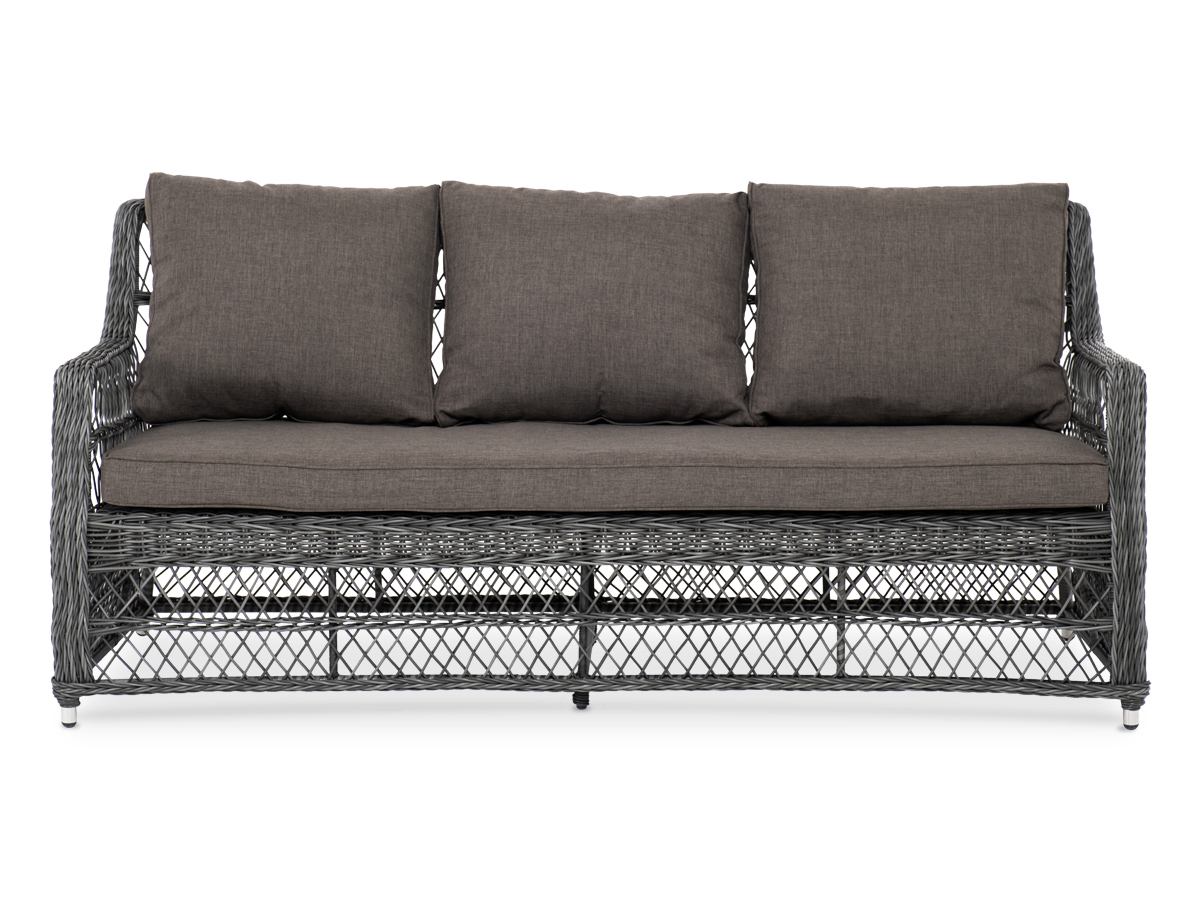 Гранд Латте диван трехместный из искусственного ротанга, цвет графит фото 2