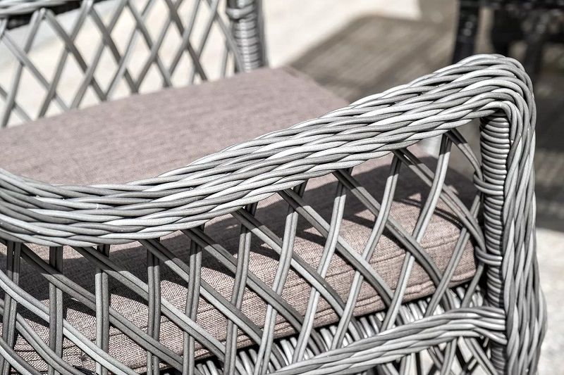 Плетеная обеденная группа Катания 4SIS из искусственного ротанга, цвет графит фото 6