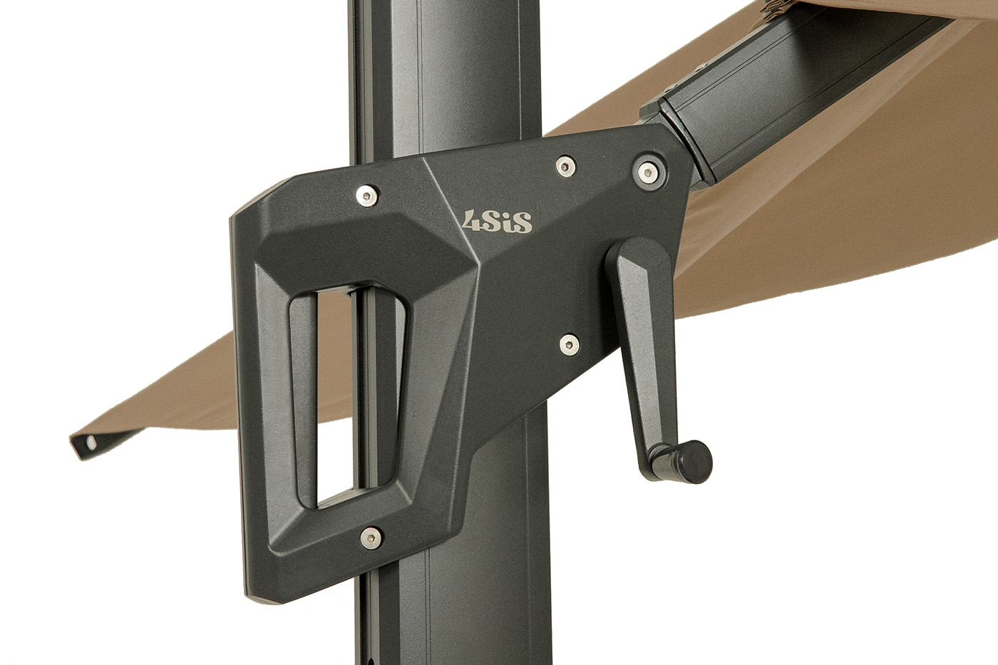 Римини зонт уличный 3х3м на боковой алюминиевой опоре, тент бежевый фото 3