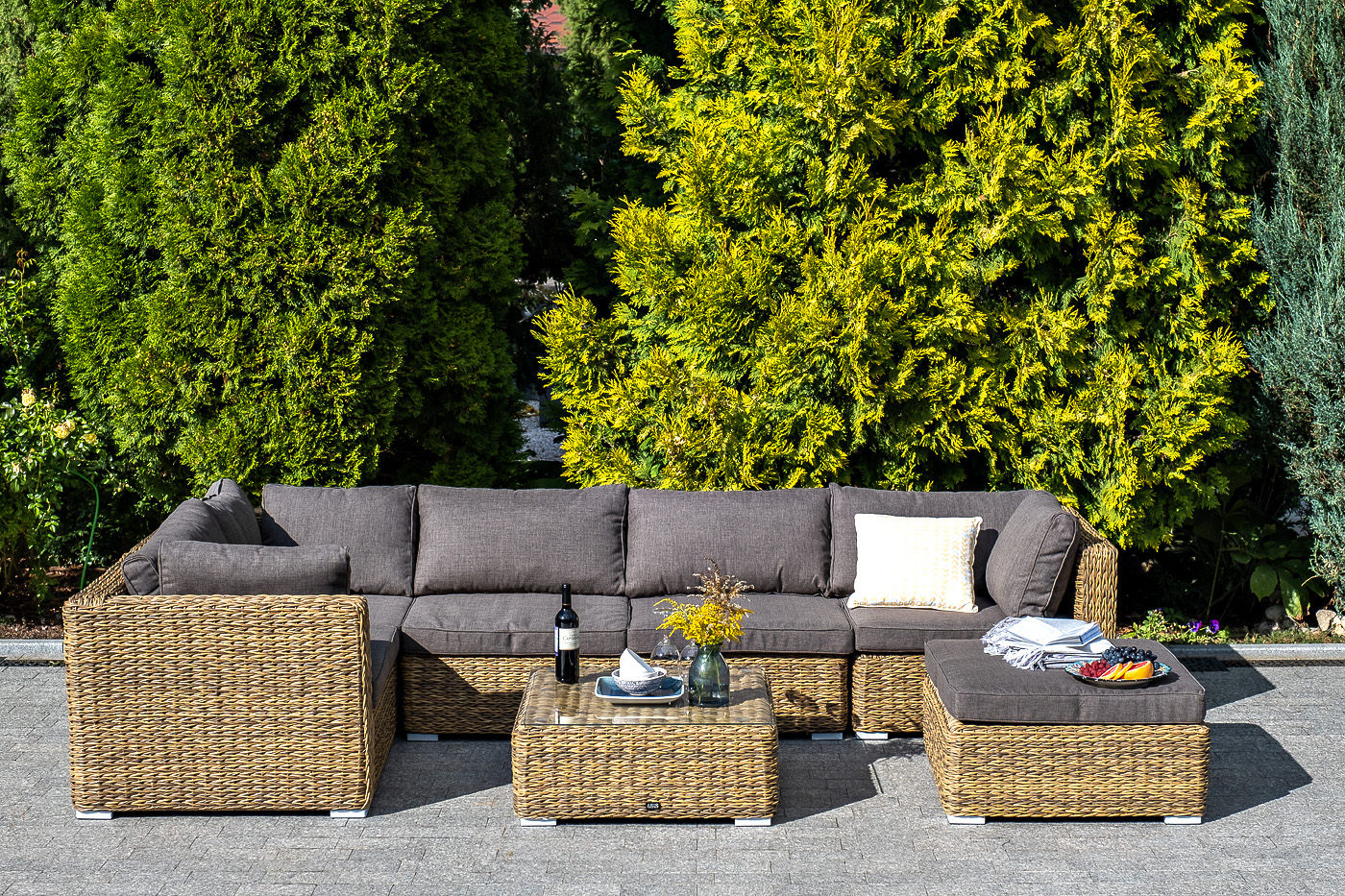 Лунго журнальный столик плетеный (гиацинт), цвет соломенный фото 4