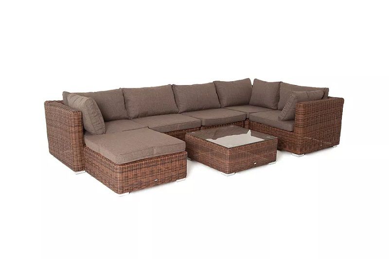 Лаунж-зона трансформирующаяся Лунго 4SIS из искусственного ротанга, цвет коричневый фото 3