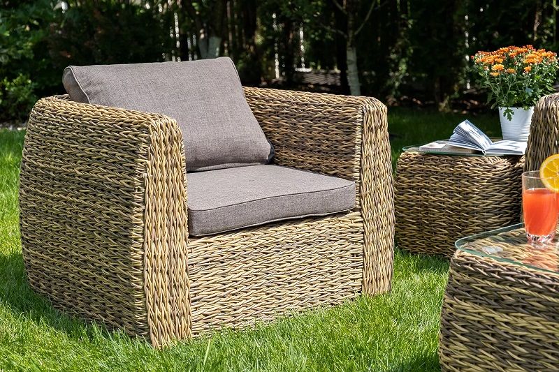 Кресло Кальяри 4SIS из искусственного ротанга (гиацинт), цвет соломенный фото 7