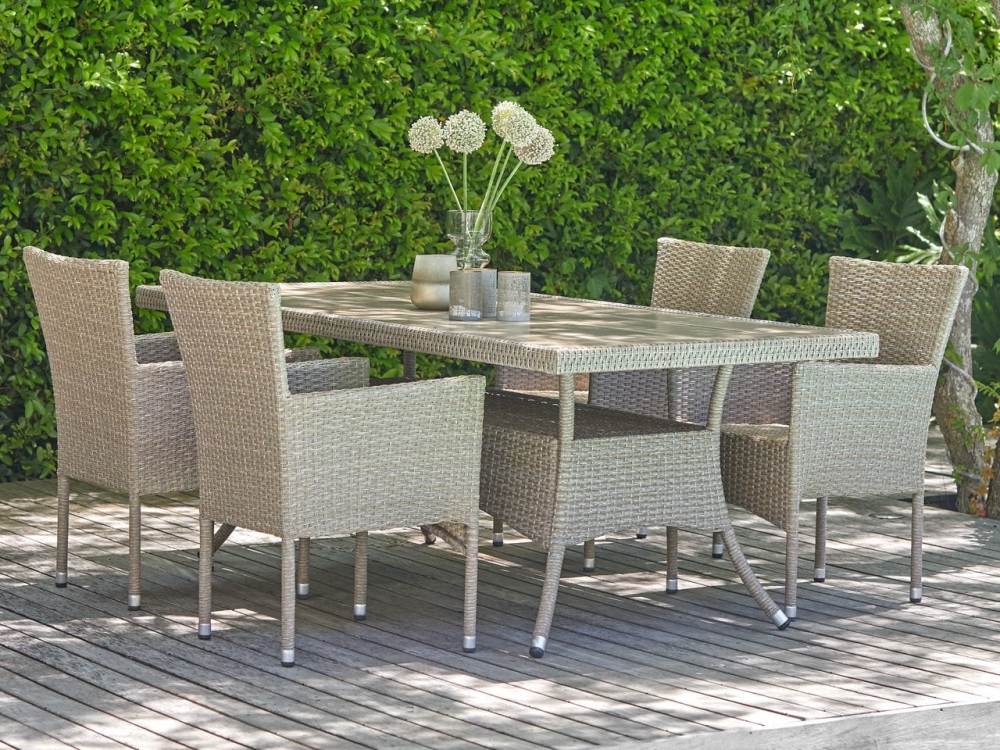 Комплект плетеной мебели AM-196/T196 Beige 4Pcs (4+1) фото 1