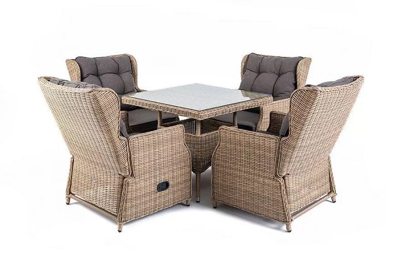 Обеденная группа Форио 4SIS из искусственного ротанга, цвет соломенный фото 2