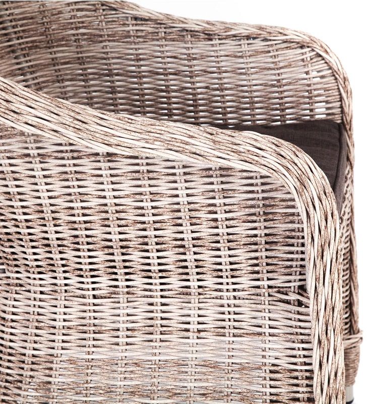 Плетеное кресло Равенна 4SIS из искусственного ротанга, цвет бежевый фото 3