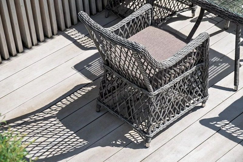 Плетеная обеденная группа Айриш 4SIS из искусственного ротанга, цвет графит фото 4