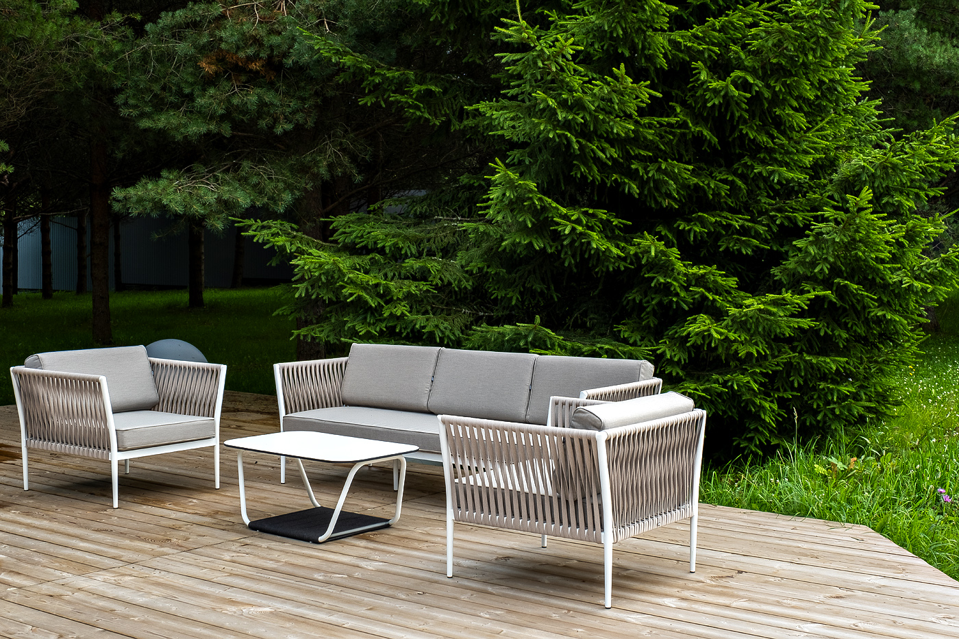 Касабланка лаунж-зона плетеная из роупа 5-местная, цвет бежевый фото 2