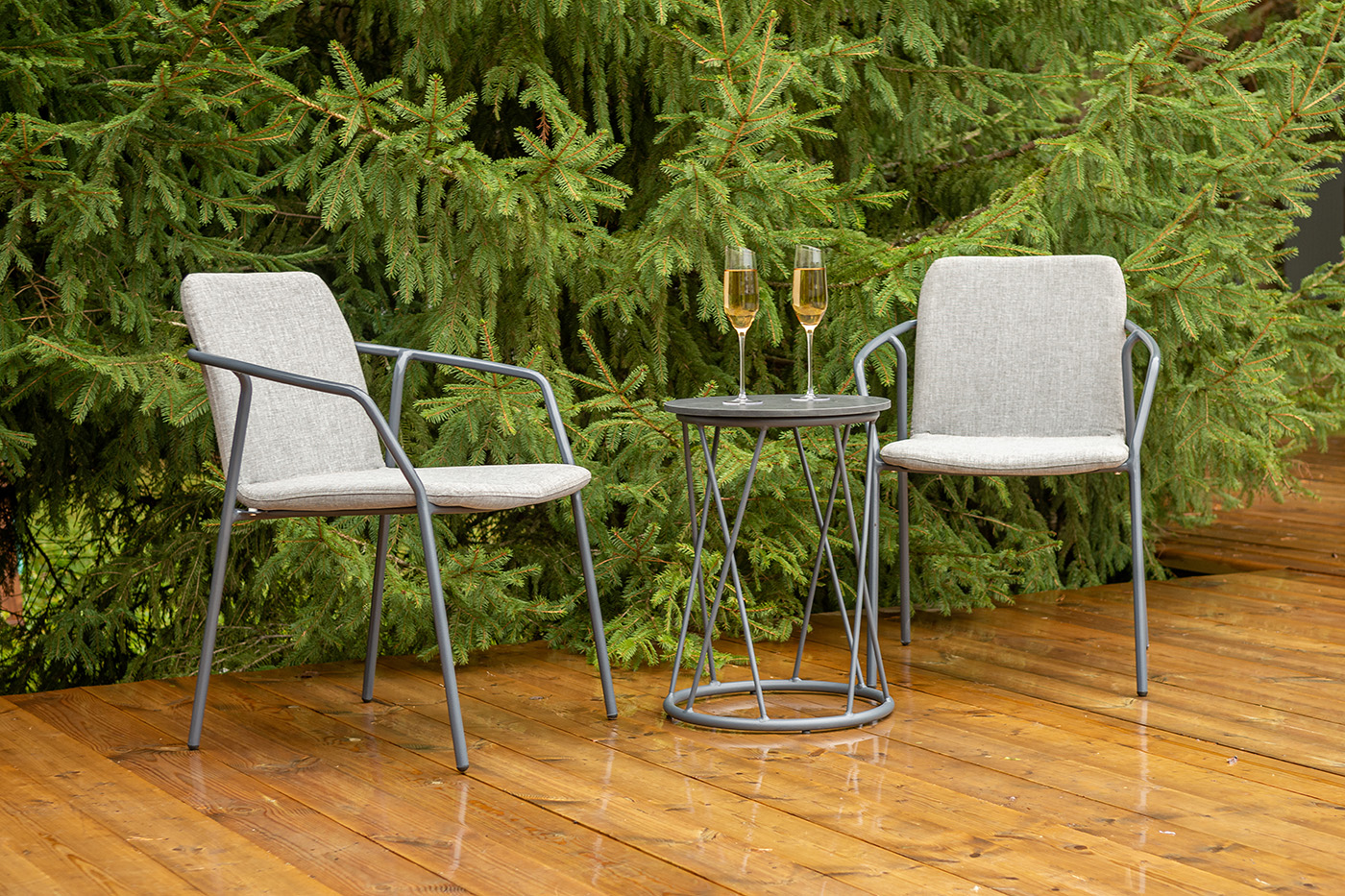 Марокко кофейный комплект из алюминия, цвет темно-серый фото 5