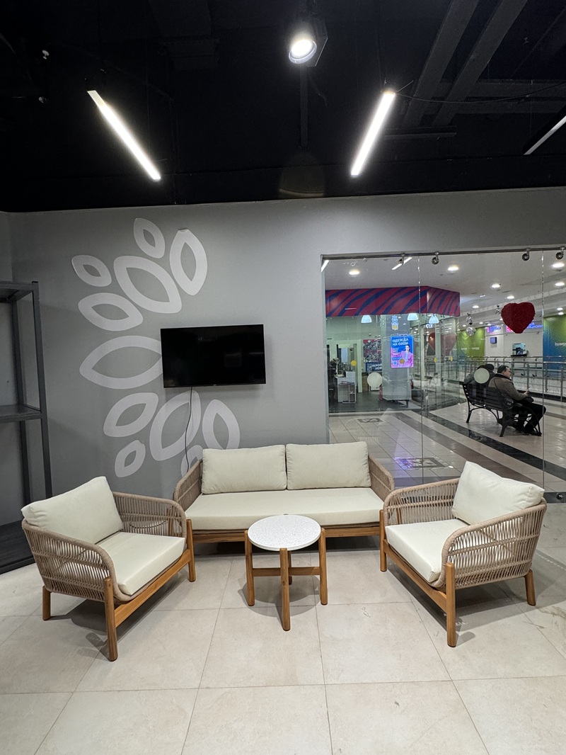 Лаунж-зона Eleonora Royal Family из натурального дерева с 2-хместным диваном фото 3