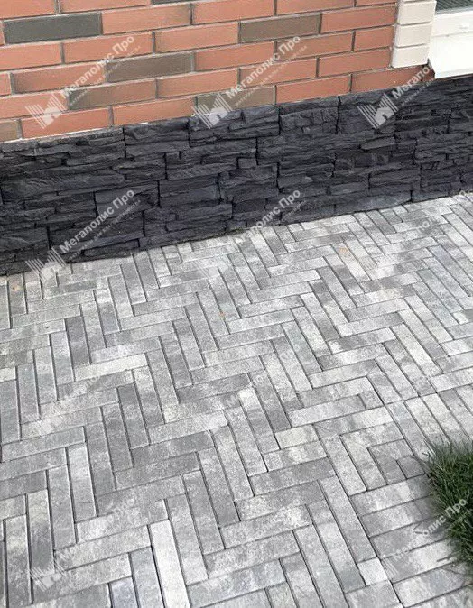 Тротуарная плитка Braer Прямоугольник ColorMix 200х50х60 мм Туман фото 2