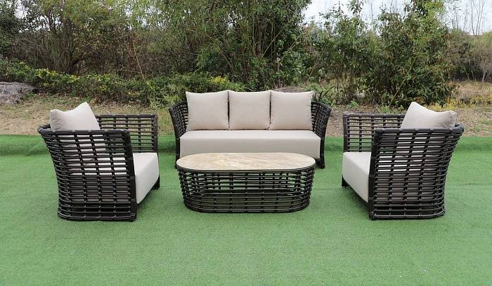 Лаунж-Зона Валенсия 4SIS из искусственного ротанга, цвет бронзовый фото 2