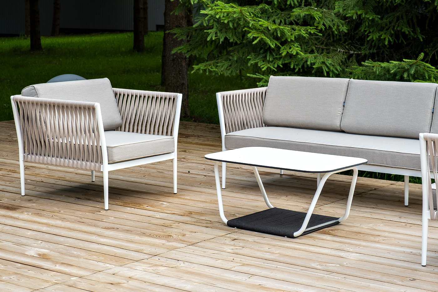 Касабланка лаунж-зона плетеная из роупа 5-местная, цвет бежевый фото 4