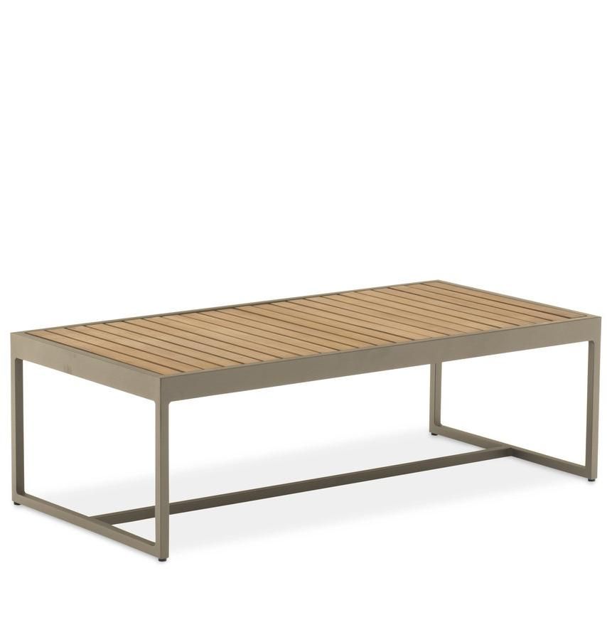 Кофейный стол Amal Brafritid бежевый, антрацит/натуральный, алюминий/тик фото 1