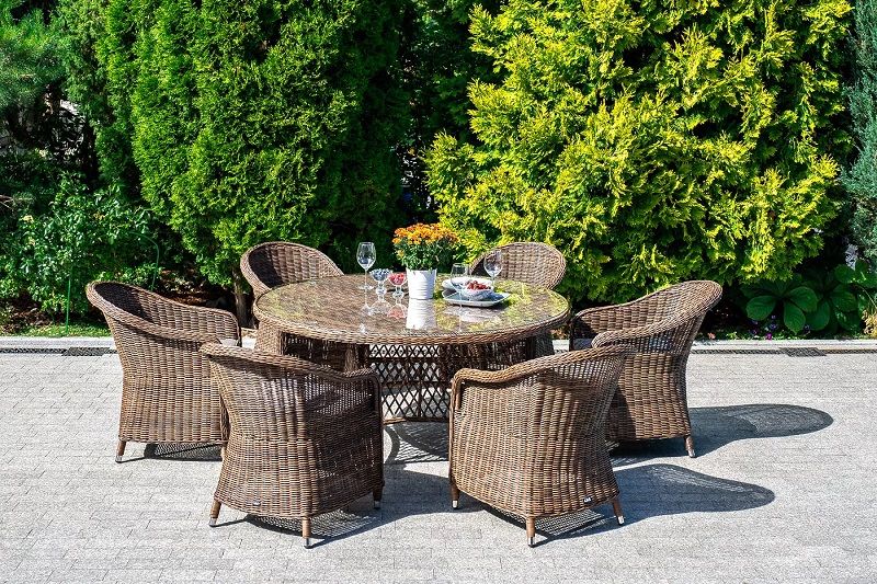 Обеденная группа Эспрессо-150 R 4SIS из искусственного ротанга, цвет коричневый фото 3