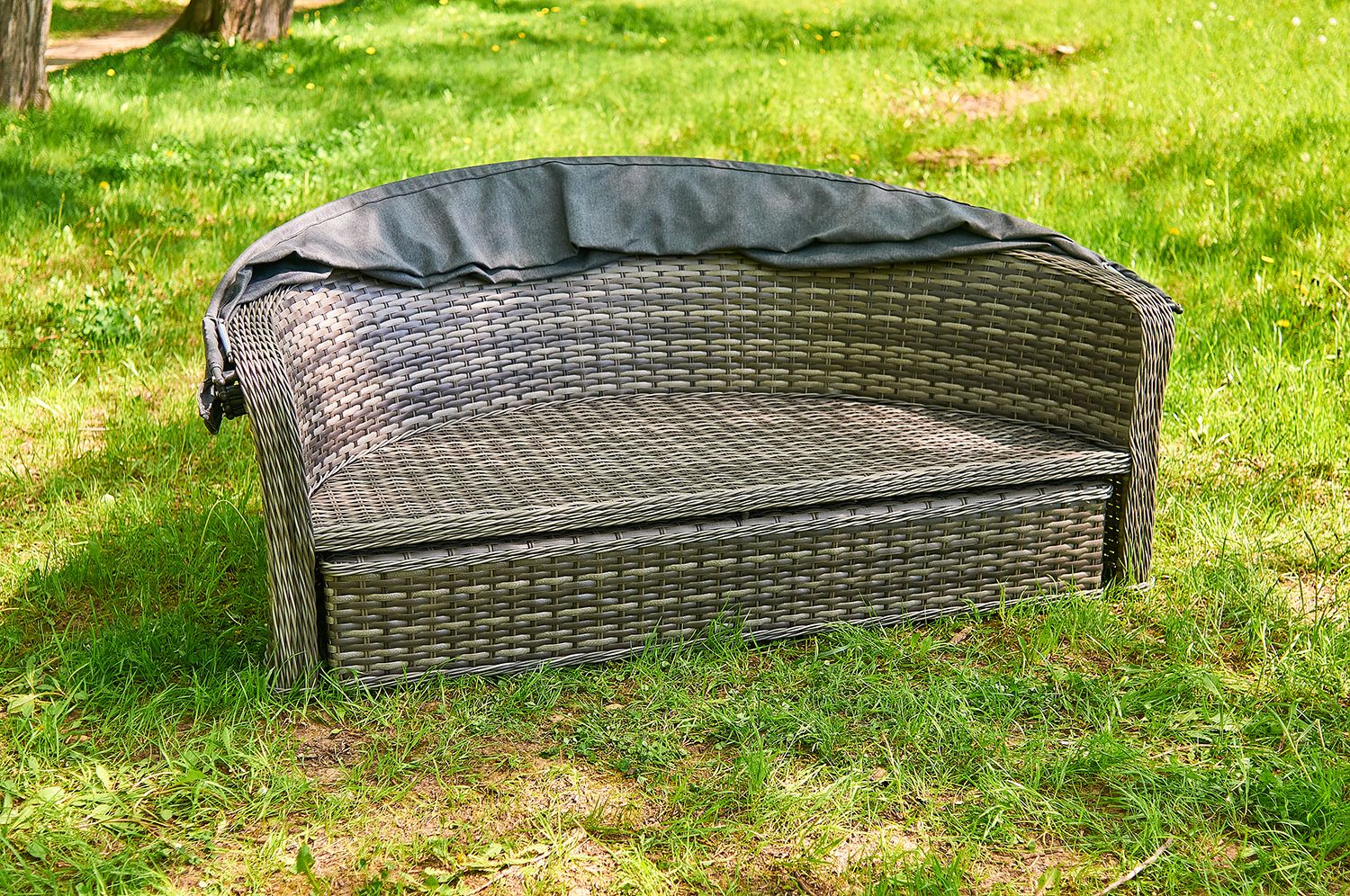 Диван-трансформер Violetta Royal Family из искусственного ротанга, цвет серый фото 9