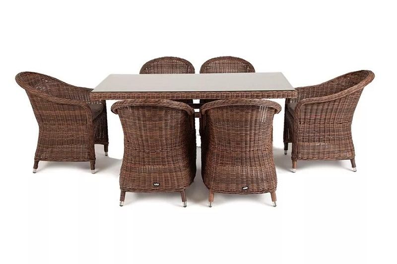 Обеденная группа Эспрессо 4SIS из искусственного ротанга, цвет коричневый фото 2
