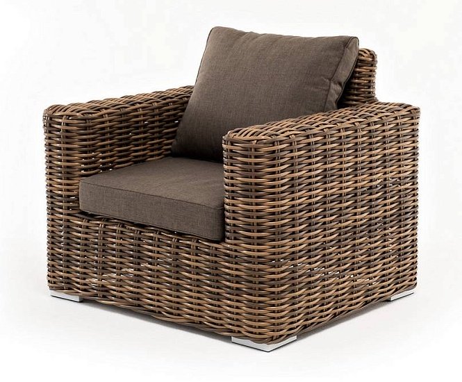 Кресло Палермо 4SIS из искусственного ротанга, цвет соломенный фото 1