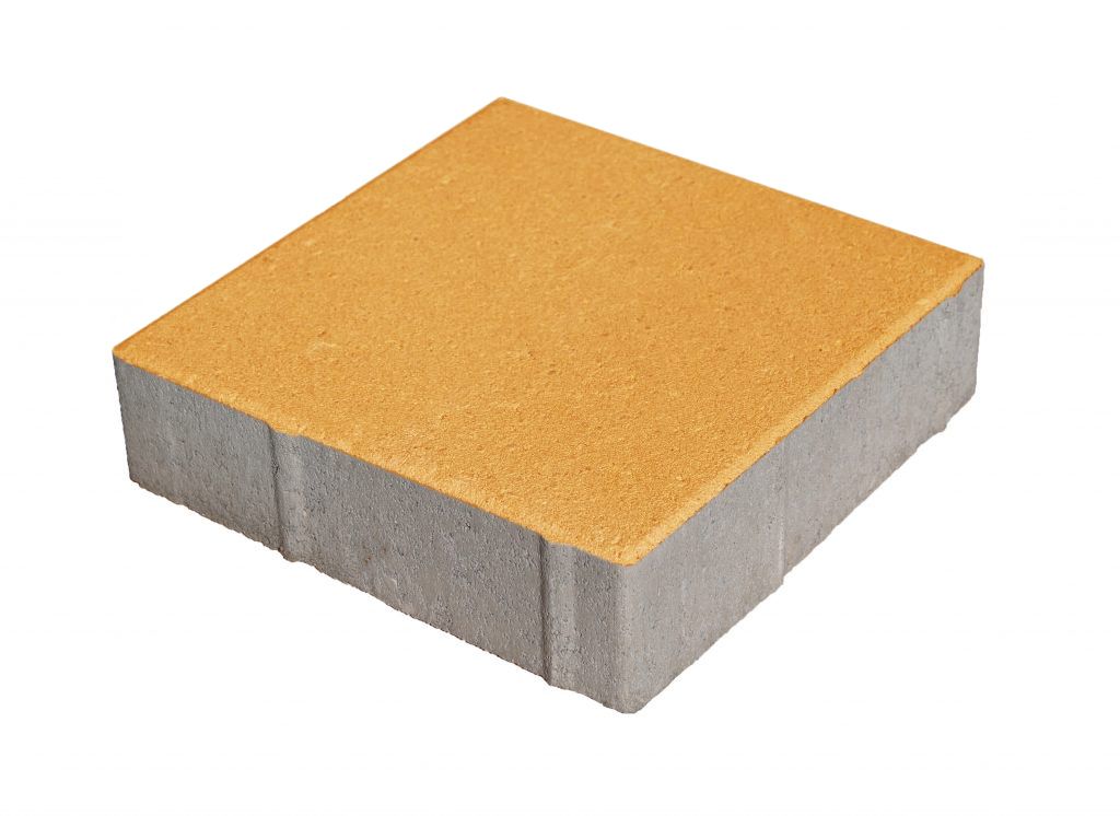 Тротуарная плитка 342 Механический завод Квадрат 300х300х80 мм, Оранжевый фото 1