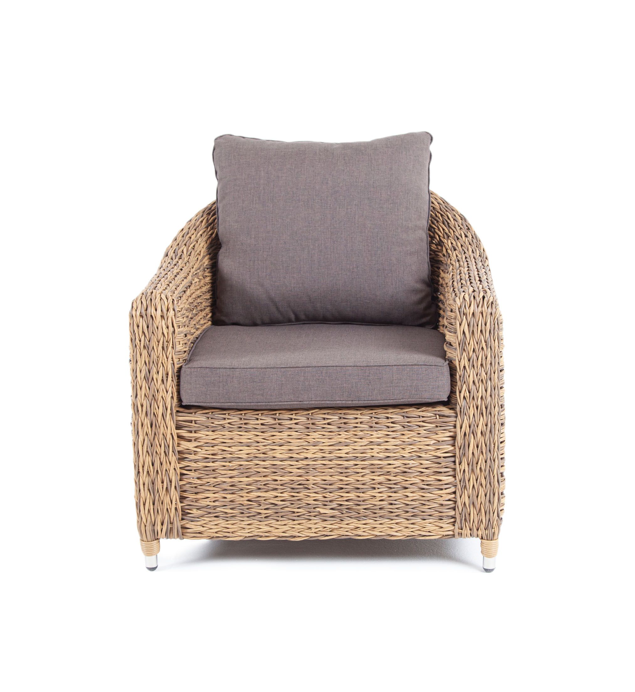 Кресло Кон Панна 4SIS из искусственного ротанга (гиацинт), цвет соломенный фото 5