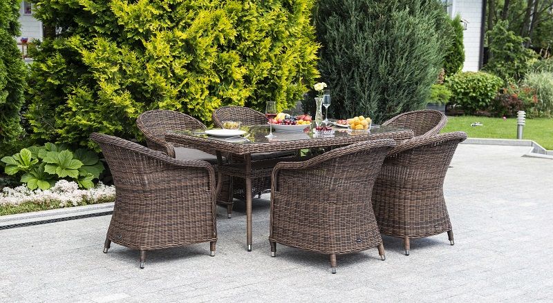 Обеденная группа Эспрессо 4SIS из искусственного ротанга, цвет коричневый фото 6