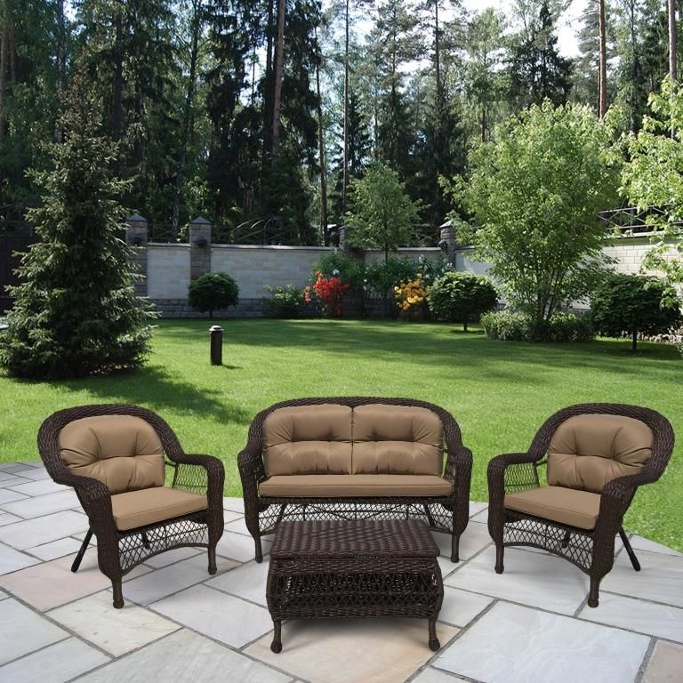 Плетеный комплект для отдыха LV-520BB Вrown/Beige фото 1