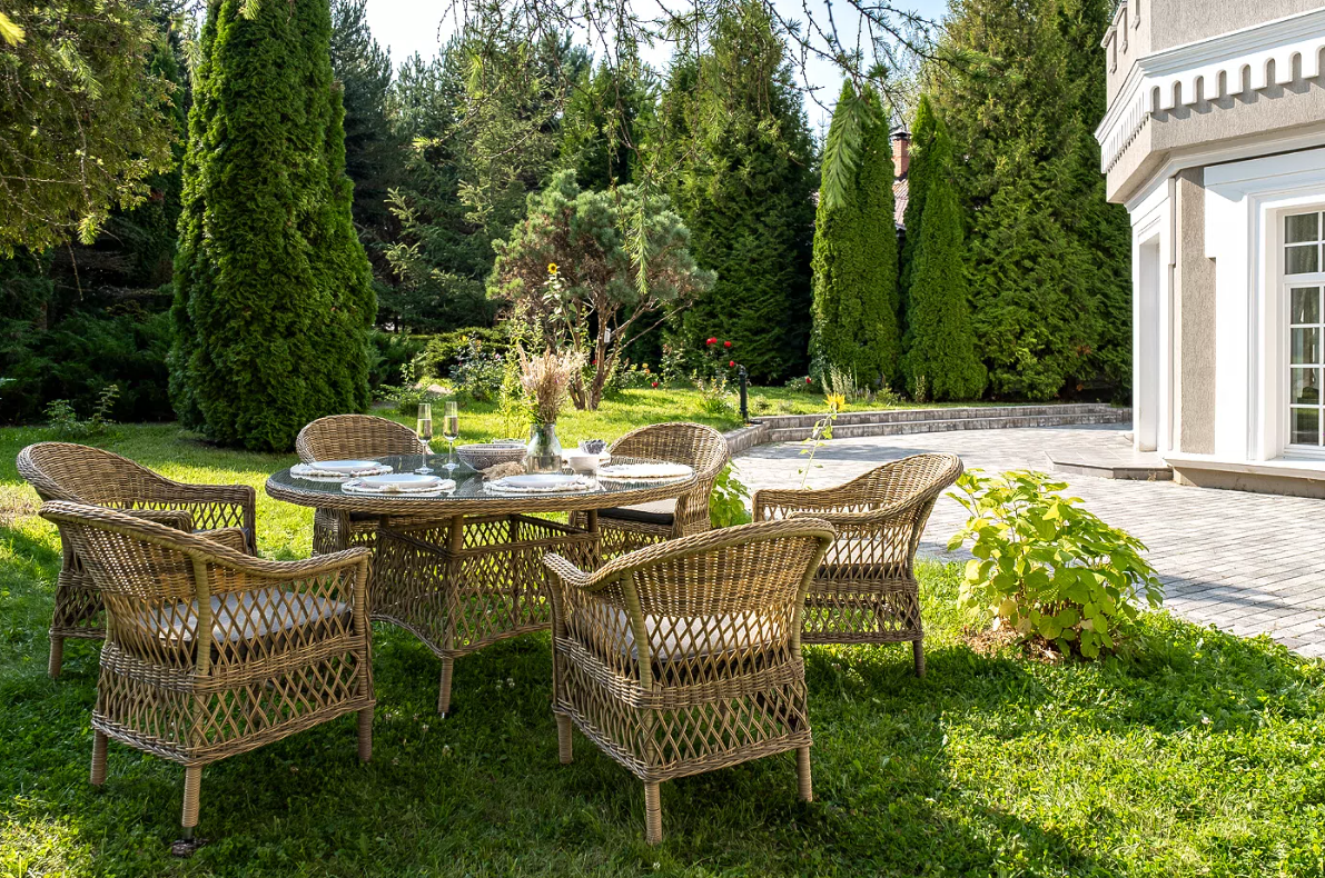 Обеденная Эспрессо–150 S 4SIS группа плетеная, цвет соломенный фото 4