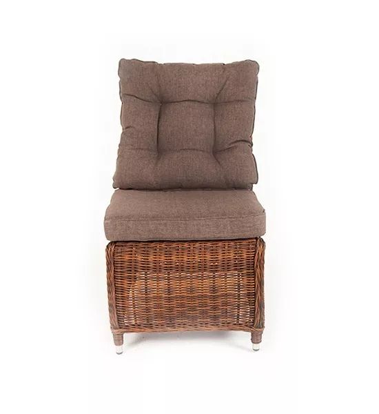 Центральный модуль дивана Бергамо 4SIS из искусственного ротанга, цвет коричневый фото 2