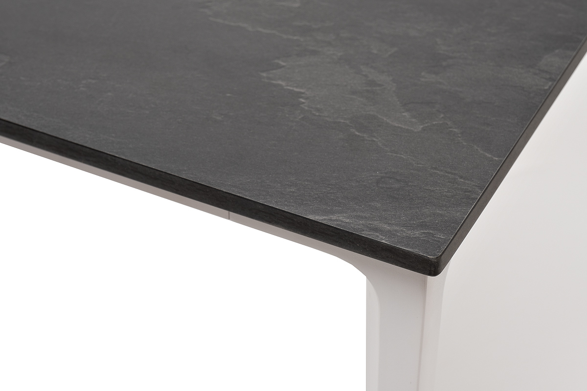 Малага обеденный стол из HPL 90х90см, цвет серый гранит, каркас белый фото 3
