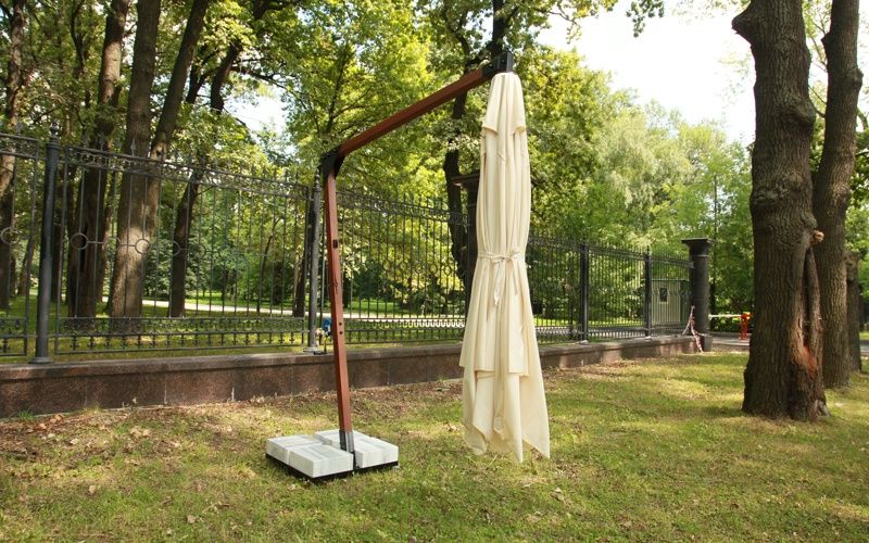 Уличный квадратный зонт Maestro Wood Royal Family с базой фото 8