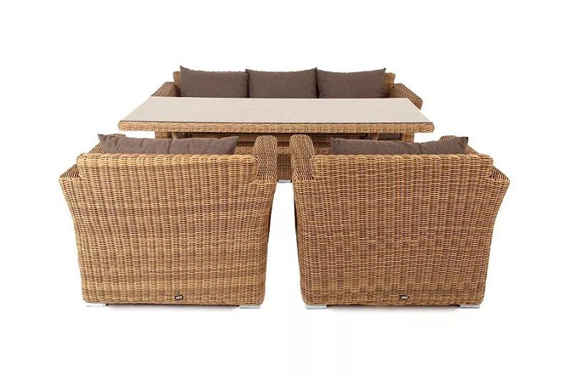 Обеденная группа Моккачино 4SIS из искусственного ротанга, цвет соломенный фото 4