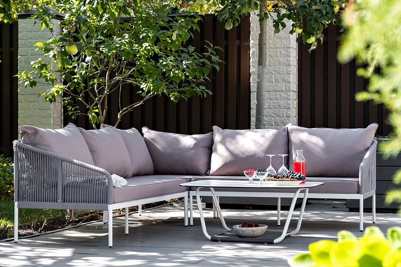 Диван модульный Канны 4SIS из роупа (веревки), цвет светло-серый фото 6