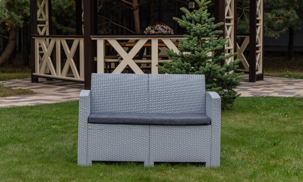 Диван двухместный Lana Royal Family из пластика, цвет светло-серый фото 2