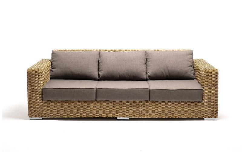 Диван трехместный Боно 4SIS из искусственного ротанга, цвет соломенный фото 3