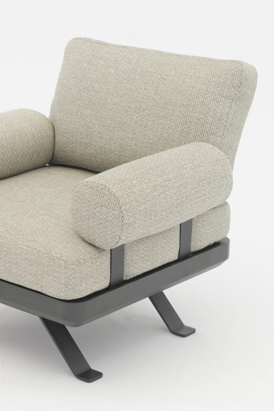 Комплект лаунж мебели Lund Brafritid с креслом, антрацит/серый, алюминий фото 7