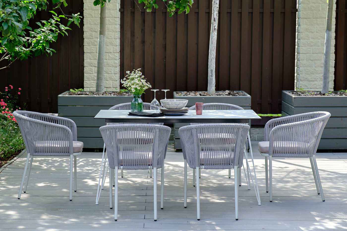 Руссо обеденный стол из HPL 150х80см, цвет молочный фото 2